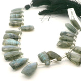 Labradorite Freeform Faceted Gemstone Beads Strand, Natural Blue Flash, 21 Bead
