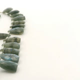 Labradorite Freeform Faceted Gemstone Beads Strand, Natural Blue Flash, 21 Bead