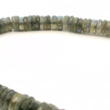 Labradorite Faceted Rondelle Beads 6–7mm Natural Gray Labradorite Strand 13–14 Inch