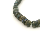 Labradorite Faceted Rondelle Beads 6–7mm Natural Gray Labradorite Strand 13–14 Inch