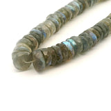 Labradorite Faceted Rondelle Beads 6–7mm Natural Gray Labradorite Strand
