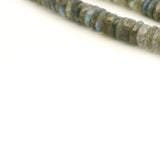 Labradorite Faceted Rondelle Beads 6–7mm Natural Gray Labradorite Strand