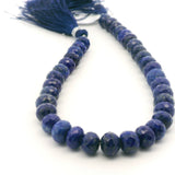 Lapis Lazuli Faceted Rondelle Beads – Approx. 8mm×5mm – 37 Beads Per Strand
