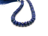 Natural Lapis Lazuli Faceted Rondelle Beads – 6–8mm Tire Shape Gemstones – Approx. 51 Beads in 8 Inch Strand
