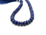 Natural Lapis Lazuli Faceted Rondelle Beads – 6–8mm Tire Shape Gemstones – Approx. 51 Beads in 8 Inch Strand