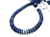 Natural Lapis Lazuli Faceted Tire Shape Beads | 6mm–8mm Approx | 62 Beads in Strand | Deep Blue Lapis Lazuli Gemstone Strand
