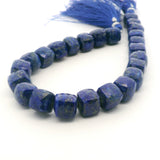 Lapis Lazuli Chunky Faceted Nugget Beads 10×12mm – Deep Blue Gemstone – 23 Beads Per Strand