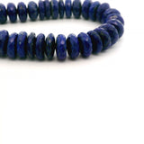Lapis Lazuli Faceted Rondelle Beads – 8–12mm Tire Shape Natural Blue Gemstone – 51 Beads in Strand