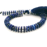 Lapis Lazuli Gemstone Faceted Disc Spacer Beads 8mm×3mm – High-Quality Blue Strand – 60 Per Strand
