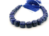 Natural Lapis Lazuli Faceted Cube Beads Strand, Deep Blue Gemstone Beads, Approx. 8mm, 25 Beads