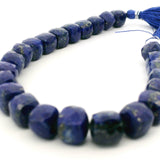 Natural Lapis Lazuli Faceted Cube Beads Strand, Deep Blue Gemstone Beads, Approx. 8mm, 25 Beads
