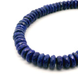 Lapis Lazuli Faceted Tire Rondelle Beads – 6–8mm Deep Blue Gemstone Strand – 48 Beads per Strand for Jewelry Making