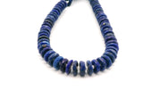 Natural Lapis Lazuli Faceted Tire Beads – 6–10mm Blue Gemstone Rondelles – 43 Beads in Strand for Jewelry Making
