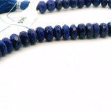 Natural Lapis Lazuli Faceted Tire Beads – 6–10mm Blue Gemstone Rondelles – 43 Beads in Strand for Jewelry Making