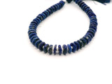 Lapis Lazuli Faceted Tire Rondelle Beads – 6–8mm Deep Blue Gemstones – 65 Beads in Strand