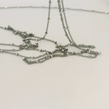 Black Rhodium Plated over 925 sterling silver, necklace chain with sparkle beads | cable with crimped NUT WITH DC 8 sides, 1 Foot