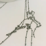 Black Rhodium Plated over 925 sterling silver, necklace chain with sparkle beads | cable with crimped NUT WITH DC 8 sides, 1 Foot