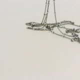 Black Rhodium Plated over 925 sterling silver, necklace chain with sparkle beads | cable with crimped NUT WITH DC 8 sides, 1 Foot