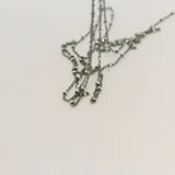 Black Rhodium Plated over 925 sterling silver, necklace chain with sparkle beads | cable with crimped NUT WITH DC 8 sides, 1 Foot