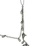 CZ Chain, gunmetal Chain, Gunmetal Plated Copper Chain, Oval Shape dangling CZ Chain 5X6mm Cubic Zirconia Oval Shape, 1 Foot.