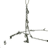 CZ Chain, gunmetal Chain, Gunmetal Plated Copper Chain, Oval Shape dangling CZ Chain 5X6mm Cubic Zirconia Oval Shape, 1 Foot.