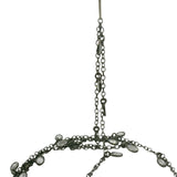 CZ Chain, gunmetal Chain, Gunmetal Plated Copper Chain, Oval Shape dangling CZ Chain 5X6mm Cubic Zirconia Oval Shape, 1 Foot.