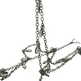 CZ Chain, Gunmetal Plated Copper Link Bezel Rosary Chain (Cubic Zirconia Marquise Shape Bezel/Bead) 1 Foot.