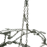 CZ Chain, Gunmetal Plated Copper Link Bezel Rosary Chain (Cubic Zirconia Marquise Shape Bezel/Bead) 1 Foot.