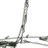CZ Chain, Gunmetal Plated Copper Link Bezel Rosary Chain (Cubic Zirconia Marquise Shape Bezel/Bead) 1 Foot.