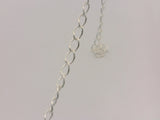 White Silver Long Curb Sterling Silver Chain Size :4.8X3mm | 1 Foot
