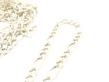925 Sterling Silver Hollow Figaro  Chain  White Silver Chain Size: 5mm and 5.5mm | CHN111SS | CHN112SS, 1 Foot