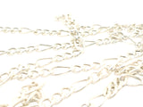 925 Sterling Silver Hollow Figaro  Chain  White Silver Chain Size: 5mm and 5.5mm | CHN111SS | CHN112SS, 1 Foot