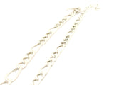 925 Sterling Silver Hollow Figaro  Chain  White Silver Chain Size: 5mm and 5.5mm | CHN111SS | CHN112SS, 1 Foot