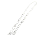 Sterling Silver Chain, Diamond Cut 925 Sterling Chain, 1 long link & 1 short link, romb link, D/C 2 Sides size:6.6X3.9- S 3.0 | 1 Foot