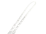 Sterling Silver Chain, Diamond Cut 925 Sterling Chain, 1 long link & 1 short link, romb link, D/C 2 Sides size:6.6X3.9- S 3.0 | 1 Foot