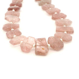 Red Strawberry Quartz Faceted Slice Beads – 12–18mm Freeform Gemstones – 15 Beads in Strand