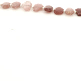 Red Strawberry Quartz Faceted Slice Beads – 12–18mm Freeform Gemstones – 15 Beads in Strand