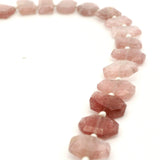 Red Strawberry Quartz Faceted Slice Beads – 12–18mm Freeform Gemstones – 15 Beads in Strand