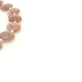 Natural Red Strawberry Quartz Faceted Beads Strand – 12–16mm Freeform Geometric Pink Quartz Gemstones – 15 Beads in Strand for Jewelry Making