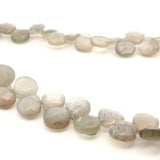 Grey Moonstone Faceted Pebble Beads – 10–14mm Natural Gemstones – 42 Beads in Strand