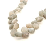 Grey Moonstone Faceted Pebble Beads – 10–14mm Natural Gemstones – 42 Beads in Strand