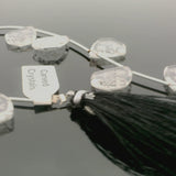 Carved Clear Crystal Quartz Faceted Floral Beads – 10 Beads in Strand – Engraved Crystal Quartz Gemstone Focals for Jewelry Making