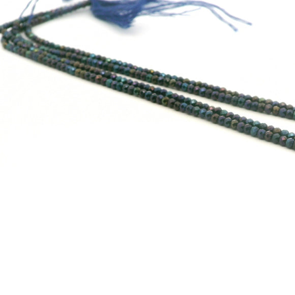 Mystic Hematite Micro Faceted Rondelle Beads 3×2mm – Multi-Color Sparkle – 13 Inch Jewelry Strand
