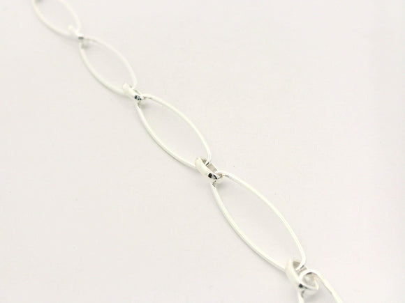 Sterling Silver Chain. Ling Oval  Chain. Marquise and Oval Shape Chain |1 foot