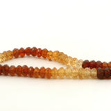 Natural Hessonite Garnet Faceted Rondelle Beads Strand, Orange Brown Gemstone Beads, Approx. 3–4mm, 125 Beads