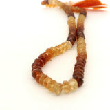 Natural Hessonite Garnet Faceted Rondelle Beads Strand, Orange Brown Gemstone Beads, Approx. 3–4mm, 125 Beads