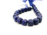 Natural Lapis Lazuli Faceted Cube Beads Strand, Deep Blue Gemstone Beads with Pyrite, Approx. 8mm, 24 Beads