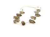 Smoky Quartz Faceted Hexagon Point Bead Strand 8mm x 12mm – Natural Brown Gemstone, 10 Beads  Bead Size