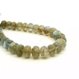 Labradorite Faceted Rondelle Bead Strand 8mm x 12mm – Natural Flash Gemstone, 32 Beads, Approx. 13–14 Inch Strand