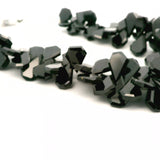 Black Onyx Faceted Pentagon Nugget Beads – Approx. 12–18 mm – Natural Black Onyx Statement Beads